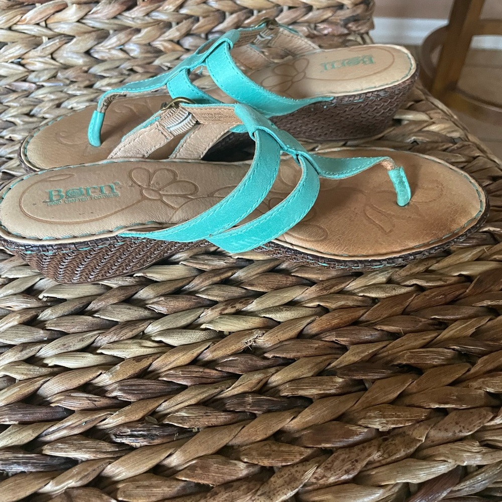 Born Women's Turquoise Sandals Genuine Leather - Picture 3 of 7
